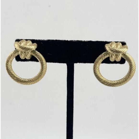 Vintage gold rope twist earrings - Picture 1 of 4